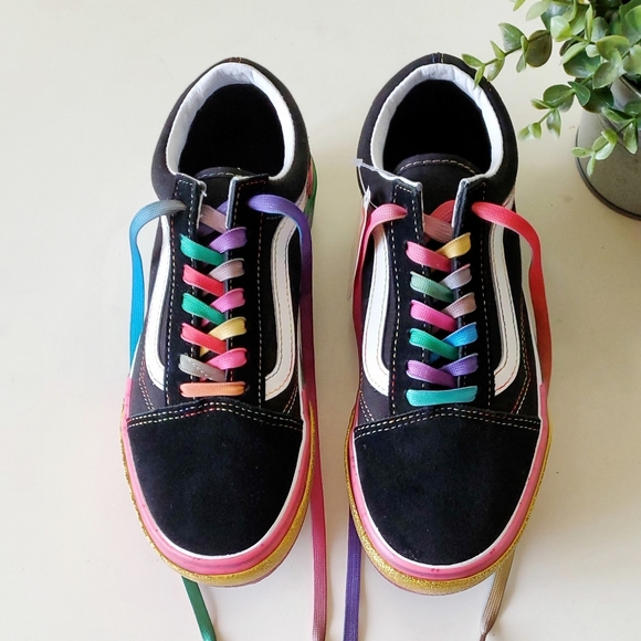 VANS GLITTER OLD SKOOL STACKED SHOES - Picture 3 of 10